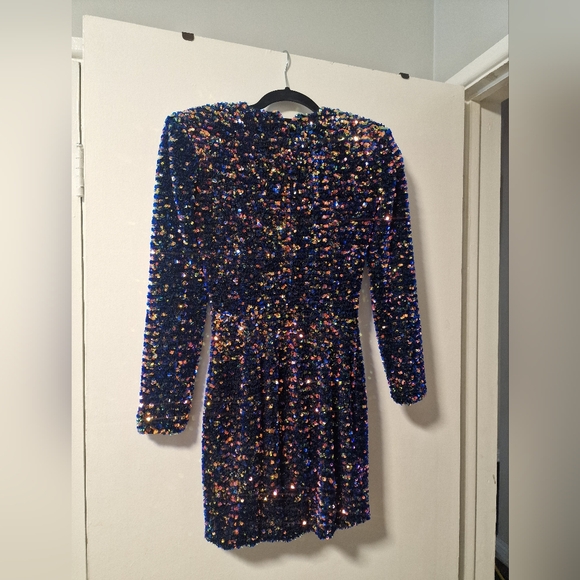 HELSI Milena Elegant Black Sequin Long Sleeve Dress XS Designer Neiman Marcus - Picture 14 of 16